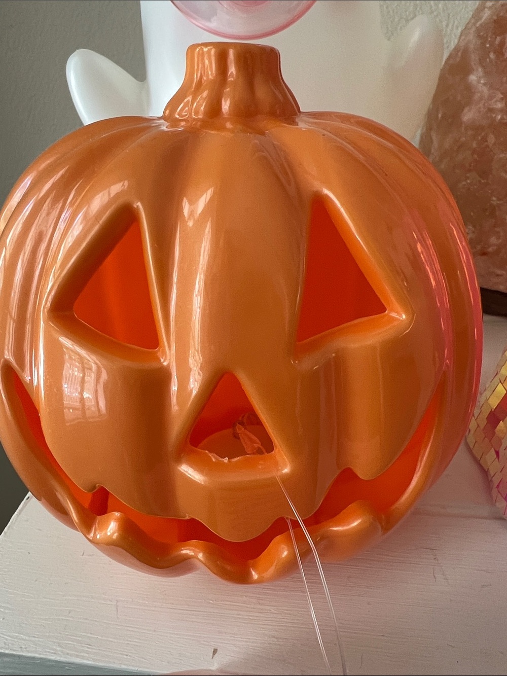 Orange Plastic Jack-o'-Lantern Halloween Light up Pumpkin Decoration